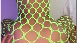 Asian Stepmom Thai Girl Fucking Horny Body Get Fuck In Green Fishnet