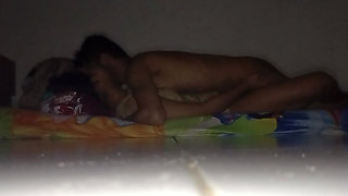Fucking Indonesian girlfriend during heavy rain