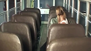 Mature Blonde MILF Sucks Cock and Rides Hard on Bus