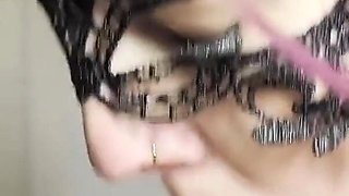 Afternoon Throat Service - Black Dress Swallows Every Drop