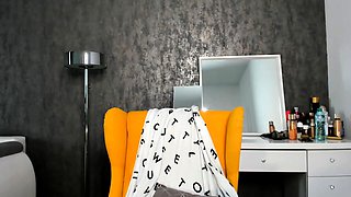 Brunette slut with perfect big boobs is alone