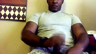 Black Military Man Jerks Off and Cums Solo