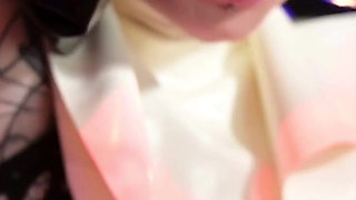 Solo Squirting Fuck Machine Rubber Latex Nun