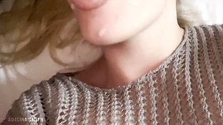 Stepbrother Casually Watching Porn And Cum In Stepsisters Mouth