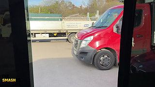 Bad Girl Redhead Stripper Picked up for a Ride on the Smash Bus