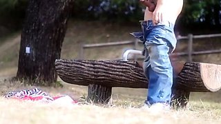 Public Wank Young Gay Man Strips and Masturbates Outdoors