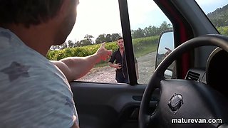 Big Breasted MILF Babe Taking A Hard Pecker in the MatureVan