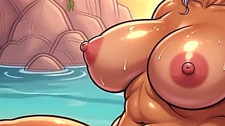 Topless Chubby Matures at Beach