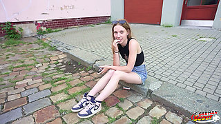 German Scout - Skinny Small Tits Teen Maya Sinn Pick up for No Condom Casting Fuck