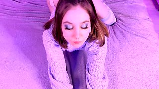 Petite teen fucked in POV till she begs to swallow