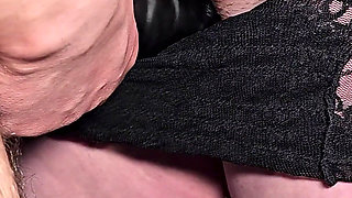 Rubbing Clitoris with a Fat Black Penis - Brings Her to an Explosive Orgasm