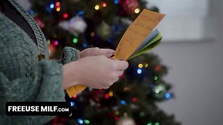 MILF Stepmom With Large Breasts Has X-Rated Christmas With Her Three Stepboys
