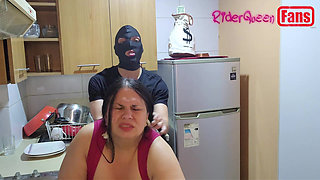 Videos for Fans: a Masked Young Man Fucks Me in the Kitchen