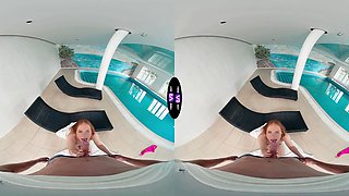 Horny Holly Molly tempts stranger at luxury motel pool - teenmegaworld