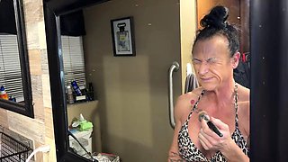 Allergic Big Tits Babe Sneezes in Glitzy Bikini