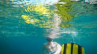 Underwater Beach Flasher - Bikini, Long Fins & Naughty Ocean Tease