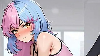 Waifu Secretary POV - Latina & Colored Hair Office Close-up Teasing