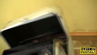 Fatty uk sub drilled hard by male domination