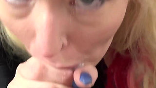 Nova Rae Gives JOI and Swallows a Cock