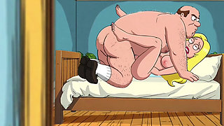 Cuckold Husband Is Furious That His Wife Is Cheating with Her Lover. Cartoon