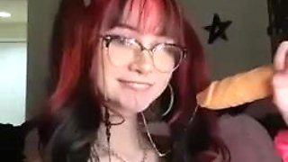 See Punk inhaling faux-cock (hexmami)
