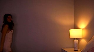 Petite small tit babe with perfect pussy masturbates