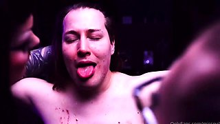 Pitiful slave humiliated and punished in femdom threesome