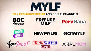 Mylf - nerdy cougar Penny Barber rubs her brilliant snatch and squirts while conversing with her boyfriend