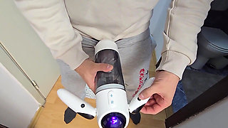 Pucking My Dick Masturbator While Watching in Secret My Stepsister Fingering Her Pussy