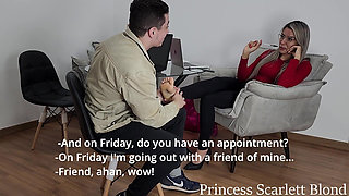 Princess Scarlett Blond - Sexy Office Female Worker Dominates and Friendzone Loser Ep 1 - Foot Worship - Findom - Cuckold - Shoe