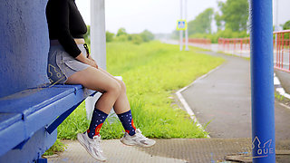 90-sfw Outdoor, Passing Cars Stare at Me, and You Jerk off to My Thighs, Calves and Ass in Short Shorts