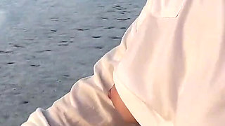 Blonde Amateur with Big Tits Is Walking Without a Bra