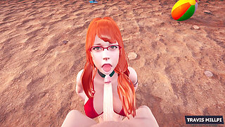 Day of Beach: Nudity Beach with Redhead Stepsister