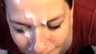 Amateur Housegirl Loves a Big Facial from Strangers