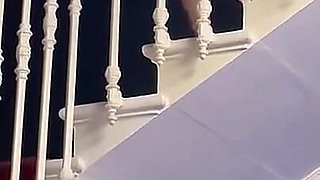 Nude Late Night Walk in Hotel Stairway
