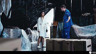 Hot thai girl froze in place for a lucky guy to have fun with her pussy