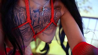 Busty brunette with big boobs rides cock