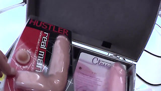 A Very Hot MILF Hard Masturbation with Big Dildo and Clothespins on Her Slutty Pussy