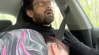 She Couldn't Wait - MILF Blowjob & Handjob While Driving - Public Car Sex Kingyordanov