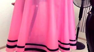 Pink labia close up of naive brunette