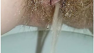 I Take Off My Panties With A Menstrual Pad, Fart Loudly And Pee Close-up