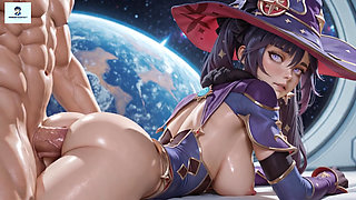 Genshin Impact Mona Animated Anal Feet Blowjob