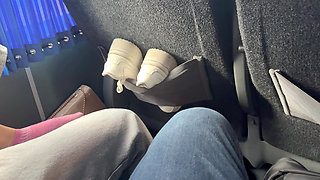 Road to Medellin; Jerkoff and Fingering Pussy with in Service Bus