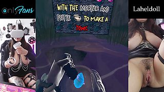 British gamer girl gets completely naked while playing a VR game