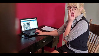 Part of a Secretaries Job Is to Keep Her Boss Happy Even Sucking His Cock