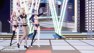 MMD - Red Velvet - Russian Roulette - Ahri Kai'Sa and Seraphine Sexy Kpop Dance League of Legends Hentai Uncensored 4K 60FPS