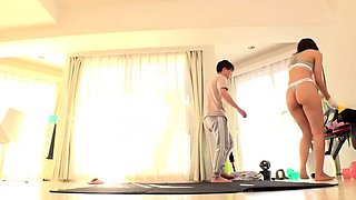 Asian taco teen finger massage herself