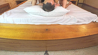 Rubbing Pussy in the Guy's Face Until Cumming