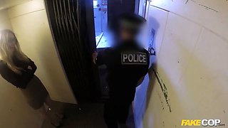Leggy uk blonde stunner hardcore in an elevator by a policeman - faux cop
