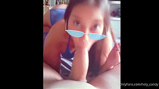 Amateur gloryhole blowjob and cumshot